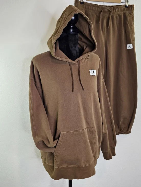 Air Jordan Flight Women's Oversized Fleece Hoodie and matching Sweat Suit Large - Picture 2 of 7